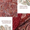 DJY Red Paisley Quilt Set Full Size Boho Quilt Bedspread