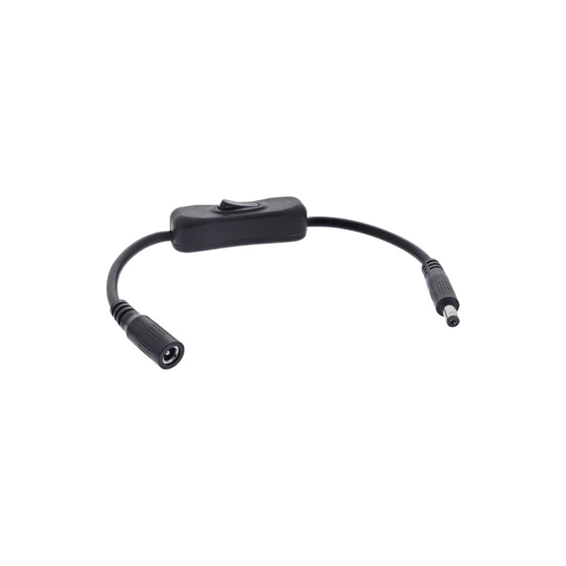 InLine® DC Cable with Switch, DC Male/Female 5.5 x 2.10