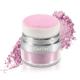 GEUUFEA Highlighter Powder Makeup - Face Body Hair Shimmer with Blending Sponge | Diamond Sparkle Highlighter for Contouring, Blush, Glitter Patting Powder Long-Lasting