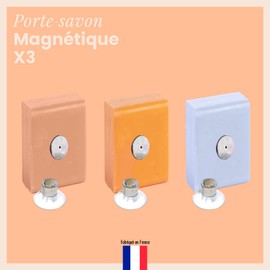 Magnetic Soap Dishes with Suction Cup, Magnetic Soap Dishes with Strong Suction Cup, No Drilling, Easy to Attach to All Surfaces, Ideal for Bathroom, Kitchen etc.