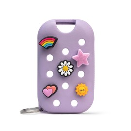 Touchland x Crocs Limited Edition Mist Case 1 Fl. OZ., Stylish Hand Sanitizer Spray Accessory, with 5 Jibbitz Charms and Keyring, Pixie Lavender Color