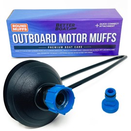 Boat Motor Muffs, Round Muffs, Outboard and Inboard I/O Engine Flush Kit, Hose Adapter, for Marine Use and Winterizing, Boat Accessories