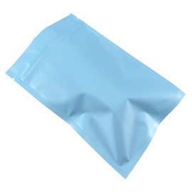 WACCOMT Pack Pack of 100 Matte Aluminium Foil Packaging Bag Zip Self Seal Flat Bag Food Storage Odour-Proof Mylar Bags (Matt Blue, 12 x 18 cm (4.7 x 7.1 inch))