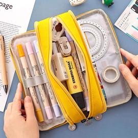 iSuperb Large Pencil Case 3 Compartments Pencil Pouch Big Capacity Pencil Bag for Kids Teen Girls Boys Student School Supplies Oxford Organizer Pen Bag Cosmetic Makeup Pouch