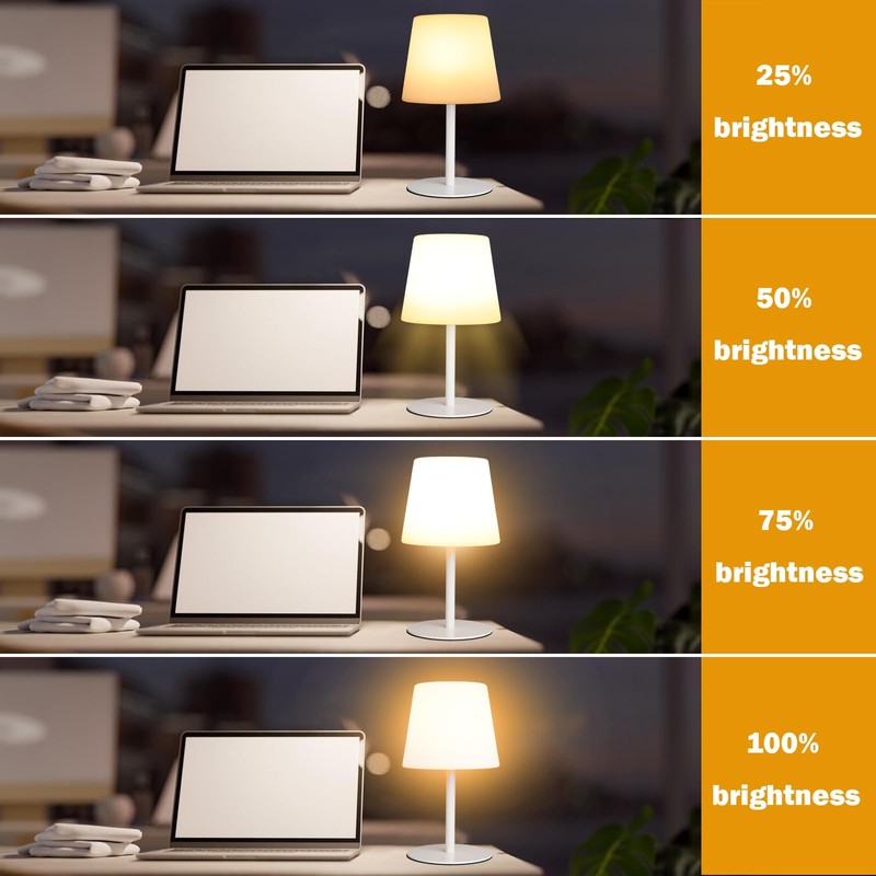 Wonder Solar Cordless Table Lamp, Rechargeabl Outdoor Battery Table Lamp