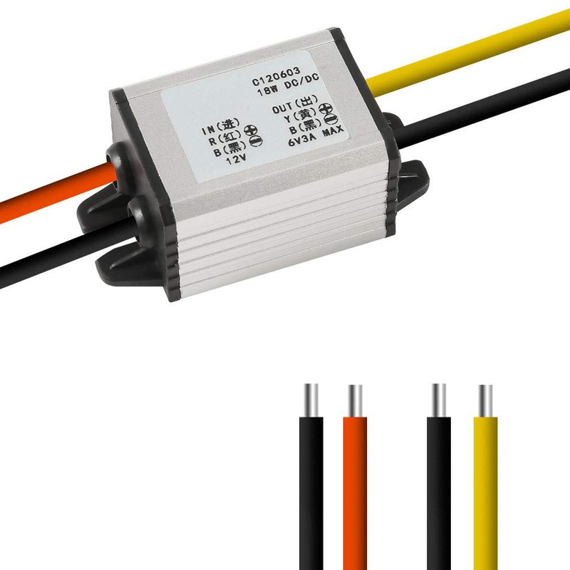 Dorhea 12V to 6V Car Power Voltage Converter DC 9V-22V