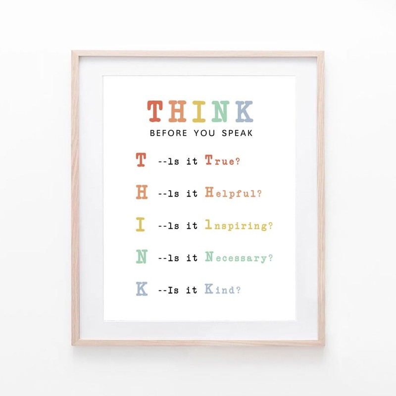 The Power of Thoughtful Words: Think Before You Speak Sign