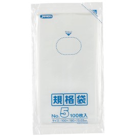 Japax LD Standard Bag No. 5 Thickness 0.01 inches (0.030 mm), Transparent, K-05, Width 3.9 x Height 7.5 inches (100 x 190 mm)