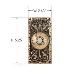 Craftmade PB3037-BB Designer Surface Mount Lighted Doorbell LED Push Button, Burnished Brass (5.25"H x 2.63"W)