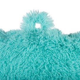 Klear Vu Shaggy Bed Rest Back Support Pillow for Adults and Kids, Lumbar and Arm Support on Bed, Chair, Couch, Sofa and Floor - Large Reading Pillow, 30" x 21", Aqua