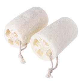 Healeved 2pcs Portable Natural Loofah Luffa Bath Body Shower Sponge Scrubber
