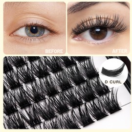Vayator Single Size False Eyelashes DD Curl 8mm/10mm/12mm/14mm/16mm/18mm/20mm To Choose Professional Makeup Cluster Grafting False Eyelashes Individual Extension (DD Curl-20mm)