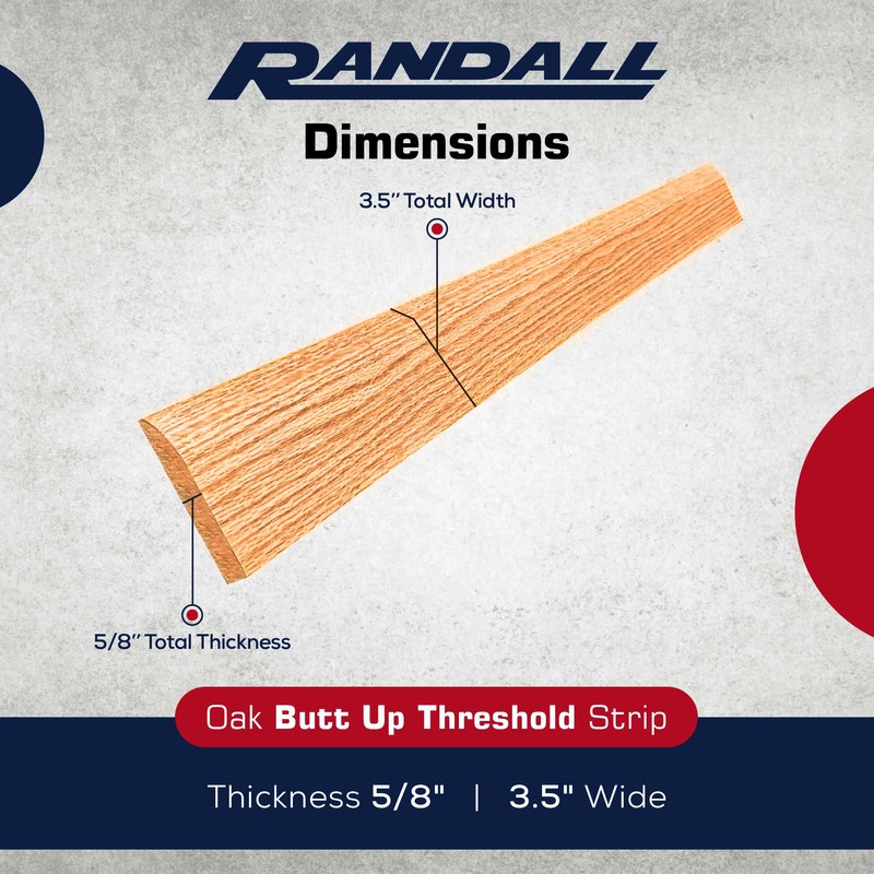 3 1/2" Wide X 5/8" HIGH PRE-Finished Oak Half Threshold