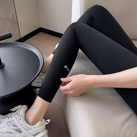 Women's Yoga Pants Shark Skin Leggings - Summer Thin Plus Size High Waist Stretch Outerwear Tight L 50.00 Kg-62.50 Kg / Gray Foot Print 5ea