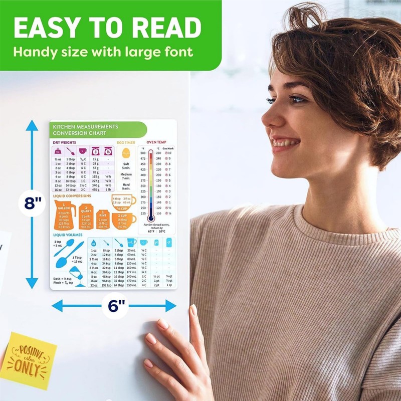 Kitchen Conversion Chart Magnet,Measurement Conversion Chart,Kitchen Gadget Baking Gifts,Metric Conversion