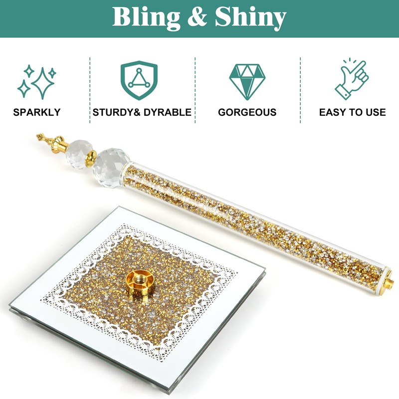Crystal Paper Towel Holder Countertop, Gold Paper Towel Stand Non