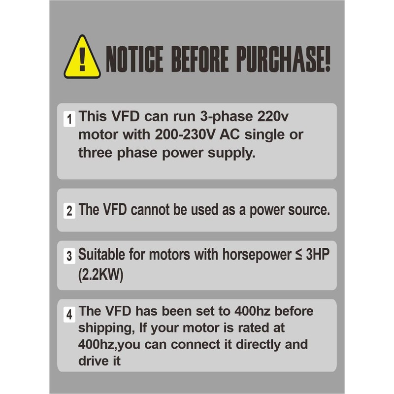 HUANYANG VFD Variable Frequency Drive,1 or 3 Phase Input, 3