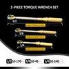 Hairich 1/4 3/8 1/2 in Drive Click Torque Wrench, 3Pcs