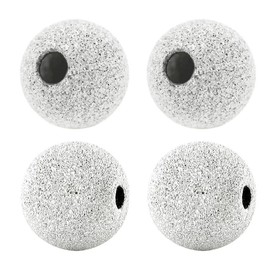 abalorio espaciadoras redondas de plata de ley de 8 mm para bisutería SS245-8, 20