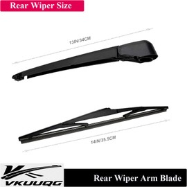 VKUUQG Rear Windshield Wiper Blade Arm Kit Replacement for MAZDA CX7 2007-2012, MAZDA CX9 2007-2015, TOYOTA SIENNA 2004-2010 | Fit Replaces OEM 85241-AE010, 85242-AE010