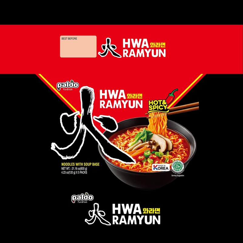 Paldo Hwa Ramyun Hot & Spicy Instant Noodle Soup 4.23oz