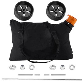 ZHIXING 50026858 Trivac Leaf Collection Bag & 2 Pcs Replacement Wheel Compatible with Worx WG509 3-in-1 Electric Leaf Blower Mulcher Vacuum Replaces 314148001 50015035