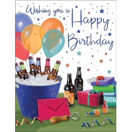Piccadilly Greetings Regal Publishing Birthday Card Male - 8 x 6 inches, grey|blue