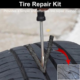 BAOSROY Reifen Reparaturset,80pcs Reifendichtmittel,Auto Reifen Reparatur Kit,Reifenreparaturset,Reifenreparatur Streifen,Tubeless Reifen Reparatur Kit,Reifenreparaturset,für Auto Motorrad,Schwarz