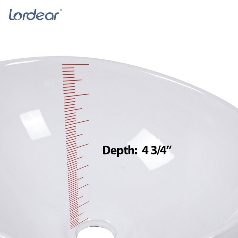 Lordear Oval Vessel Sink 16"x13" Bathroom Vessel Sink Modern Egg