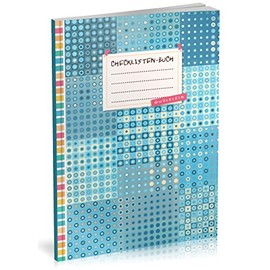 Checklisten-Buch: To Do Listen Planer | Ca. A5 Softcover | 70+ Seiten mit Titel, Datum & Register | Perfekt für Aufgaben zum Abhaken, Bucket Listen, Reiseplaner uvm. | Motiv „Blaues Muster“