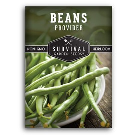 Bush Bean Seeds for Planting - Provider Green Beans, Stringless Heirloom Garden Variety - High Yields, Great for Raised Beds and Backyard Gardens - Survival Garden Seeds (1 Pack)