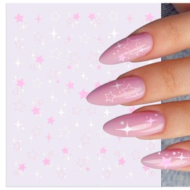 DUKASOU Nail Art Stickers Decals Self-Adhesive,3D Self-Adhesive Stars Nail Supplies Accessories for Women Nail Art Design Decoration