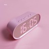 mooas Pop Mirror Digital Alarm Clock, LED Desk Pink Clock