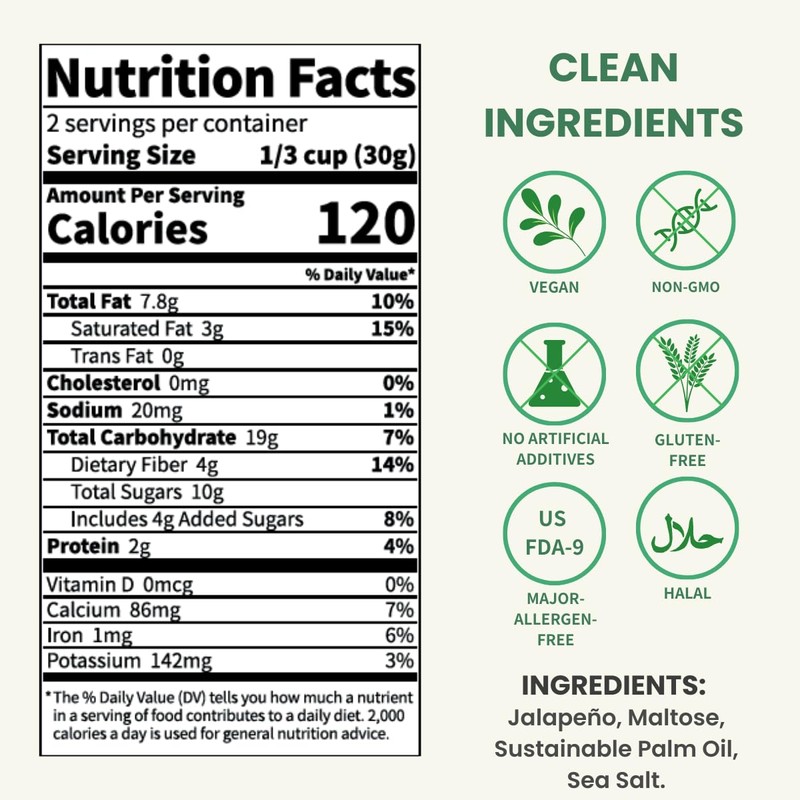 Terraland Jalapeño Crispy Chips -Sea Salt, Crispy & Crunch, Vegan,
