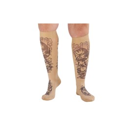 Lymphedivas Harmony Beige Medical Graduated Compression Sock Pair 15-20mmHg (Long Closed-Toe 15-20 mmHg X-Large)