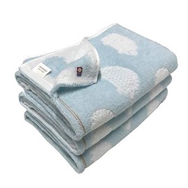 Imabari Towels, Bath Towels, Set of 3, Brand Certified, 23.6 x 47.2 inches (60 x 120 cm), Blue, 3 Pieces, Hedgehog Pattern, Cute, Fluffy, Water Absorbent, Quick Drying, Animal Pattern (Blue)
