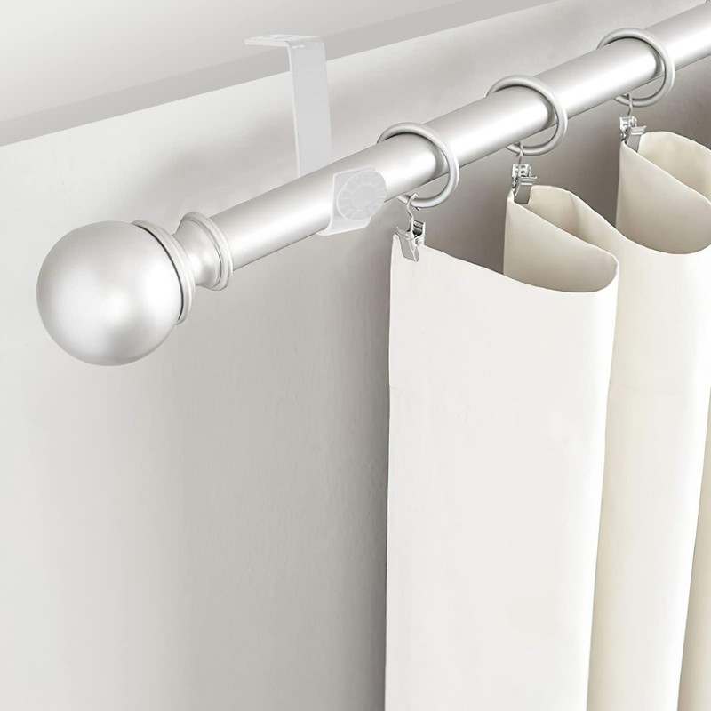 DOITOOL 2pcs Curtain Rod Top Mount Adjustable Curtain Rod Curtain