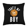 That's My Boy Basketball Number #55 Throw Pillow