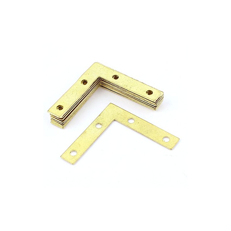 Sourcingmap 10 Pcs 90 Degree Corner Brace Angle Brackets Gold