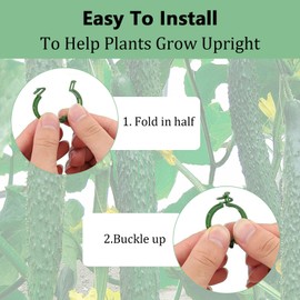 Plant Support Clips, Practical Plant Support Clips, Plant Clips for Climbing Plants, Tomato Clips, Plant Clips for Vegetables, Tomatoes, Plants Attachment with 1 Bag, Pack of 100