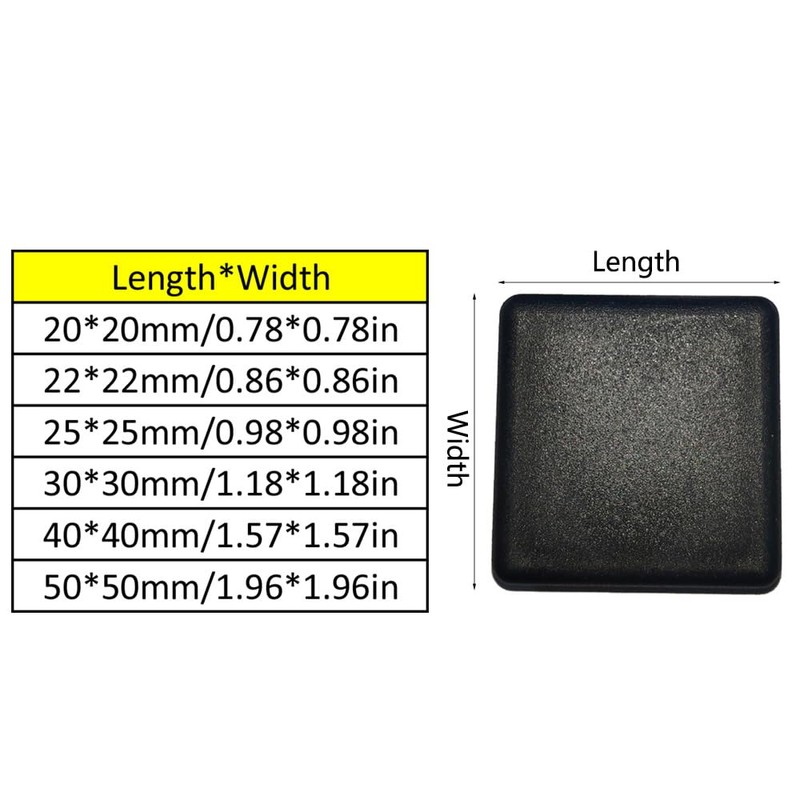 30Pcs Square Plastic Plug, 40mm x 40mm Square Tube Inner