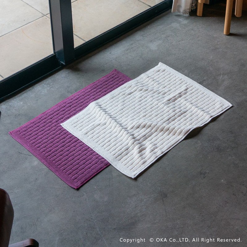 OKA Ag+ Bleach Towel Bath Mat, Approx. 15.7 x 23.6