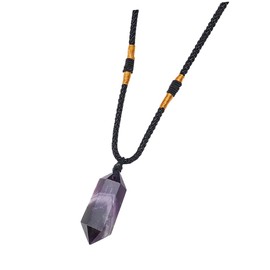 KOMBIUDA Natural Amethyst Crystal Pendant Necklace Unique Hanging Crystal Jewelry for Home Decor and Fashion Accessories and Elegant Design for Outfit