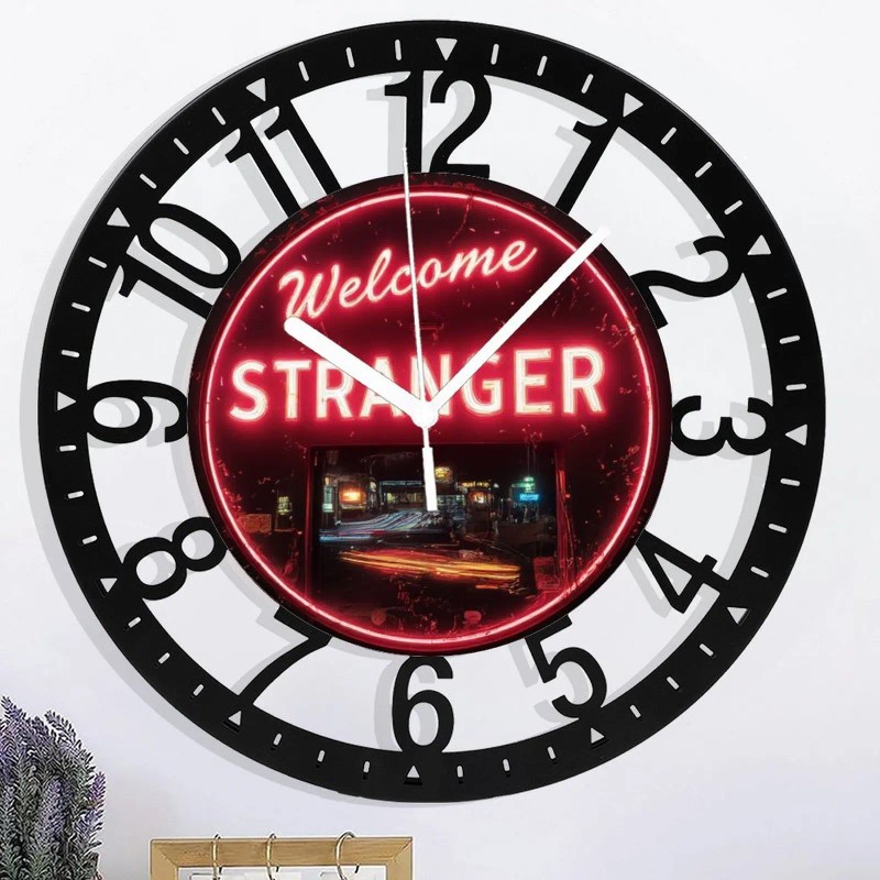 25cm Artistic Iron Round Wall Clock for Modern Living Roomsheet