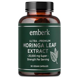 Moringa Capsules -20,000 mg Strength, Concentrated and Standardized 20X Extract, Energy, Metabolism, & Immune Support. Non-GMO-90 Count Vegan Capsules (1pcs)