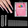 EBANKU 120Pcs Poly Gel Nail Forms, Long Full Coffin Clear