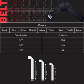 Starpro Martial Arts Grading Belt | 7 Stitch Cotton | 9 Colours | Lightweight design for Karate Judo Taekwondo Training and Competition | 240cm 280cm 320cm