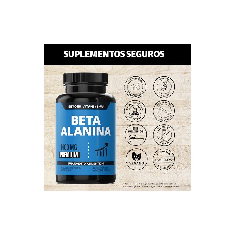 Beyond Vitamins Beta Alanina 1400mg Pre Entreno Workout Aminoácidos Máxima