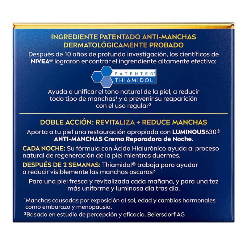 Crema Facial Noche Nivea Luminous Ácido Hialurónico 50ml Todo Tipo