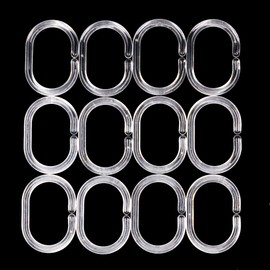 Top-Spring Plastic Shower Curtain Rings - Pack of 24, Clear